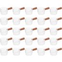 Ver imagem 1 de Conjunto 25 Molheiras de Vidro com Cabo de Bambu 50ml Cremeiras para Restaurantes Lyor