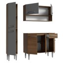 Ver mais imagens de Armário de Cozinha Compacta 137 Cm Rustic-cinza Emilly Madesa 011
