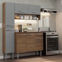 Ver imagem 1 de Armário de Cozinha Compacta 137 Cm Rustic-cinza Emilly Madesa 011
