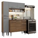 Ver imagem 2 de Armário de Cozinha Compacta 137 Cm Rustic-cinza Emilly Madesa 011