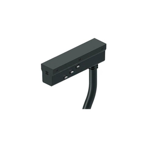 Alimentador 6 Vias Stella para Trilho S.Line 24V Preto