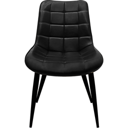 Kit 4 Cadeiras Romana Provence Poltrona Estofada Pu Vintage Retro Pés Preto  - 4