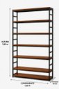 Ver imagem 4 de Estante Multiuso Organizador Livreiro Estilo Industrial 180x100 Preto Imbuia