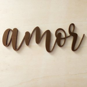 Adorno De Parede Amor 27cm - Palavra, Quadro, lettering - Toque 3D:Bronze