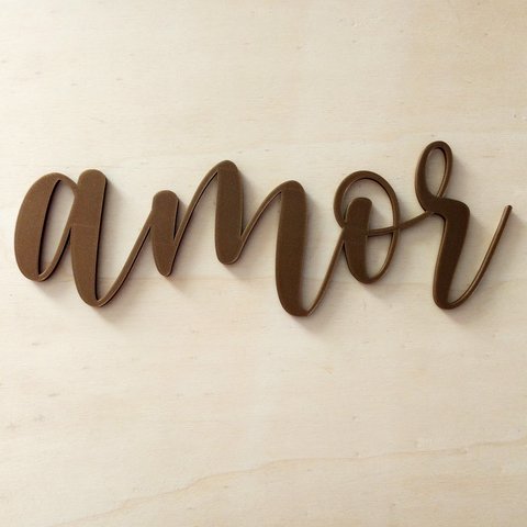 Adorno De Parede Amor 27cm - Palavra, Quadro, lettering - Toque 3D:Bronze