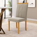 Ver imagem 4 de Cadeira Ana Madeira Maciça Estofada para Mesa de Jantar Veludo Bege 102