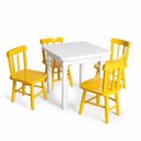 Ver imagem 1 de Conjunto Infantil 60x60 com 4 Cadeiras - Amarelo - Jm Móveis