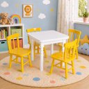 Ver imagem 2 de Conjunto Infantil 60x60 com 4 Cadeiras - Amarelo - Jm Móveis