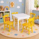 Ver imagem 1 de Conjunto Infantil 60x60 com 4 Cadeiras - Amarelo - Jm Móveis
