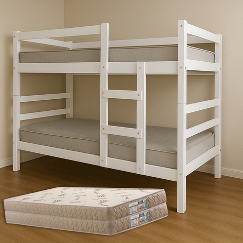 Beliche Barreto Lonçarcci com Colchões D20 Premium Cor:branco