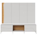 Ver imagem 2 de Rack para Sala Industrial com Painel para TV 65 pol com LED 216cm Salerno C04 Off White Matte Freijó