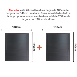 Persiana Pvc Trilho Metálico 200larg X 140alt (2 Pçs) - Preta - 4
