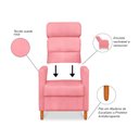 Ver imagem 2 de Poltrona Amamentação Reclinável Gisele - Poltrona Confortável para Leitura e Descanso - Rosa
