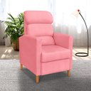 Ver imagem 1 de Poltrona Amamentação Reclinável Gisele - Poltrona Confortável para Leitura e Descanso - Rosa