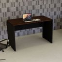 Ver imagem 1 de Mesa Escrivaninha Retangular X Escritório Pé Painel com Passa Cabos 120cm Executive Louro Preto Marrom