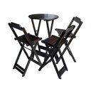Ver imagem 6 de Kit 5 Jogos De Mesa Bistrô De Madeira Dobrável Com 3 Banquetas - Tabaco