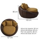 Ver imagem 3 de Poltrona Decorativa Safira Base Giratoria Linho Color Trend e Courino Tca 219 Tcs 721 Moll