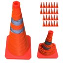 Ver imagem 1 de Cone Obra Retratil Kit 26 Uni Segurança Estrada Sinalizador Portatil Guarda Dobravel Pratico Viario 