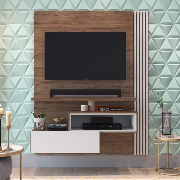 Painel para TV até 55 Polegadas 1 Porta Basculante Estilare Móveis Menor preço em Painel para TV até 55 Polegadas 1 Porta Basculante Estilare Móveis