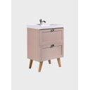 Ver imagem 7 de Gabinete para Banheiro com Cuba e Armario 60cm Retro MDF Rosa Milano - On Móveis