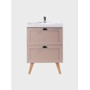 Ver imagem 6 de Gabinete para Banheiro com Cuba e Armario 60cm Retro MDF Rosa Milano - On Móveis