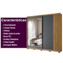 Ver imagem 5 de Guarda Roupa Casal 2 Portas Deslizantes com Espelho 3 Gavetas Freijo / Cinza Dhara - Moval