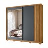 Guarda Roupa Casal 2 Portas Deslizantes com Espelho 3 Gavetas Freijo / Cinza Dhara - Moval - 7
