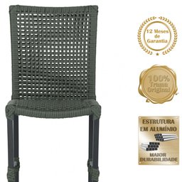 2 Cadeiras Corda Náutica Cannes em Alumínio com Pintura Eletrostática para Cozinha Jantar Edícula - 3