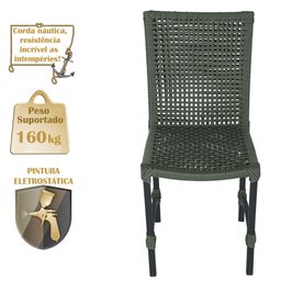 2 Cadeiras Corda Náutica Cannes em Alumínio com Pintura Eletrostática para Cozinha Jantar Edícula - 4