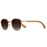 Óculos de Sol Redondo Madeira Proteção Uv400 - 1