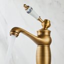 Ver imagem 4 de Torneira Banheiro Luxo Monocomando Bronze Porcelana Elegante