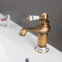 Ver imagem 3 de Torneira Banheiro Luxo Monocomando Bronze Porcelana Elegante
