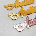 Ver imagem 1 de Kit 10 Chaveiros Nomes Acrílico Espelhado 6cm:rose