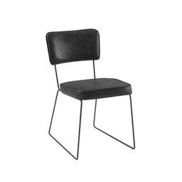 Cadeira Roma com Aço/ Tecido Couríssimo - Preto - 1