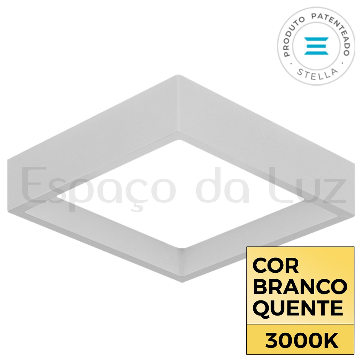 DEEP 18W PLAFON DE SOBREPOR RECUADO - STH20903 - 3000K - Branco Quente - 110V/220V