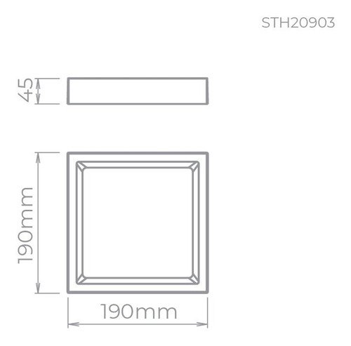 DEEP 18W PLAFON DE SOBREPOR RECUADO - STH20903 - 3000K - Branco Quente - 110V/220V - 2