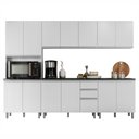 Ver imagem 3 de Cozinha Modulada Completa com Tampo 280cm 7 Peças Evidence Poliman Móveis