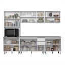 Ver imagem 4 de Cozinha Modulada Completa com Tampo 280cm 7 Peças Evidence Poliman Móveis