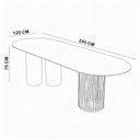 Ver imagem 6 de Mesa de Jantar 8 Lugares Oval Base Orgânica Ripada 240cm Speranza B05 Amêndoa Cinamomo - Lyam
