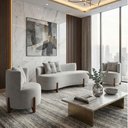 Ver imagem 1 de Conjunto 2 Poltronas + Sofá Curvo Orgânico Luna Veludo - Montanaris Decor