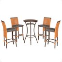 Ver imagem 1 de Mesa Bistro e 4 Banquetas Roma Marrom Corda Náutica 11 Terra Cota