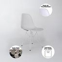 Ver imagem 4 de Conjunto Jantar Eames De Ferro Branco Tampo Redondo 110cm Preto 4 Cadeiras Brancas
