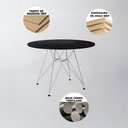 Ver imagem 2 de Conjunto Jantar Eames De Ferro Branco Tampo Redondo 110cm Preto 4 Cadeiras Brancas