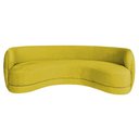 Ver imagem 5 de Sofá Curvo 3 Lugares Sala de Estar Recepção Noruega 180cm Suede Amarelo - Amarena Móveis