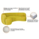 Ver imagem 4 de Sofá Curvo 3 Lugares Sala de Estar Recepção Noruega 180cm Suede Amarelo - Amarena Móveis