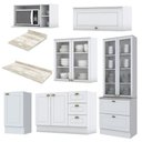 Ver imagem 3 de Cozinha Completa Americana 7 Peças com Cristaleira Branco - Móveis Henn Branco