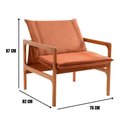 Ver imagem 4 de Poltrona Decorativa Jasmim Vivaro Decor Suede Terracota