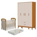 Ver imagem 1 de Kit Quarto de Bebê Flip 4 Portas 2 Gavetas Amadeirado Reller Móveis Berço Americano Danny