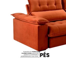Sofá Retrátil e Reclinável Molas Ensacadas 2,30m Orquídea Vivaro Decor Suede Terracota - 6
