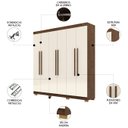 Ver imagem 7 de Guarda Roupa Casal 218cm 6 Portas Elegance Imbuia/champanhe - Vila Rica